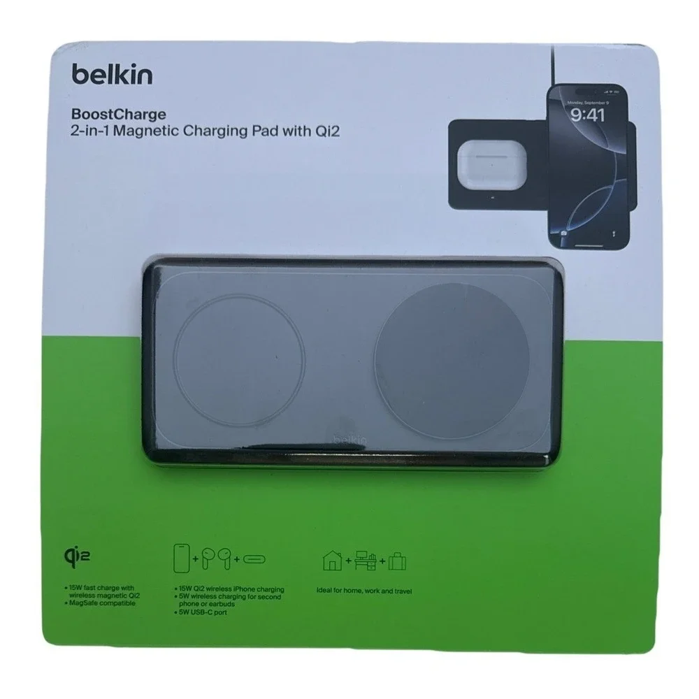 Belkin BoostCharge Pro 2-in-1 Magnetic Wireless Charging Pad with Qi2